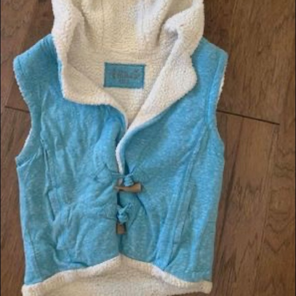 Cute and warm girls blue/teal sweater vest sz 10/12 vest